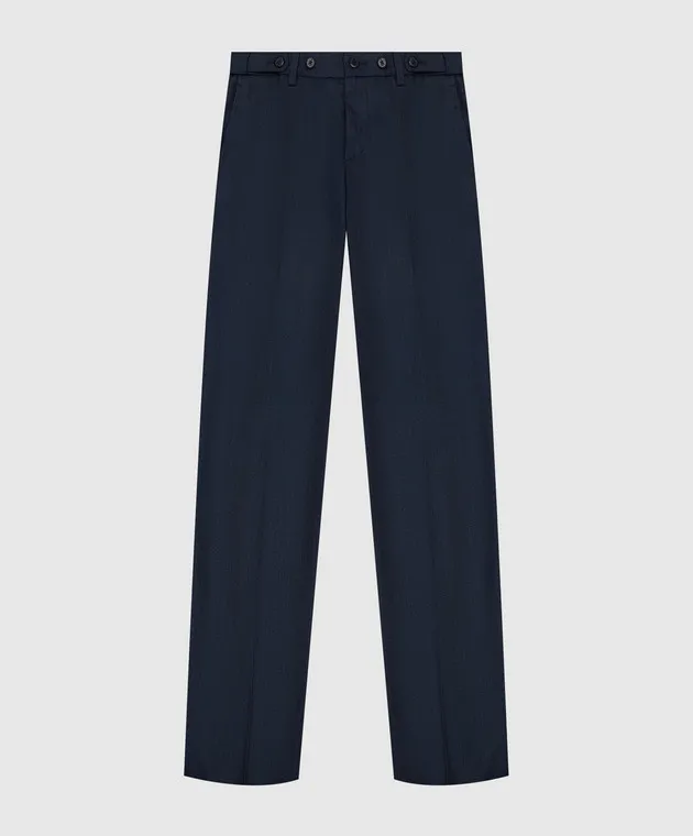 Stefano Ricci Children's blue pants made of wool and cashmere