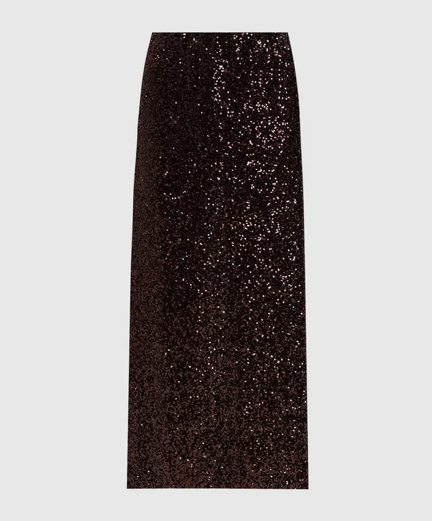 Twinset Brown skirt with sequins