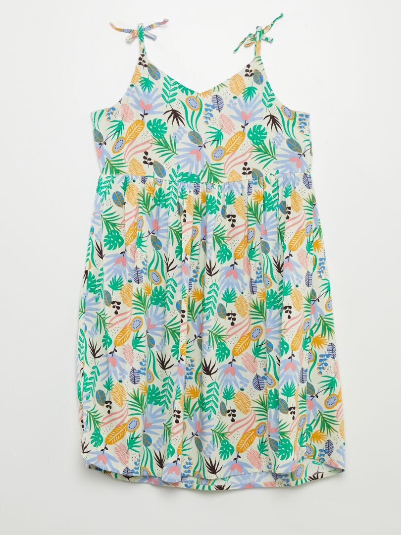 VESTIDO CON ESTAMPADO  BLANCO