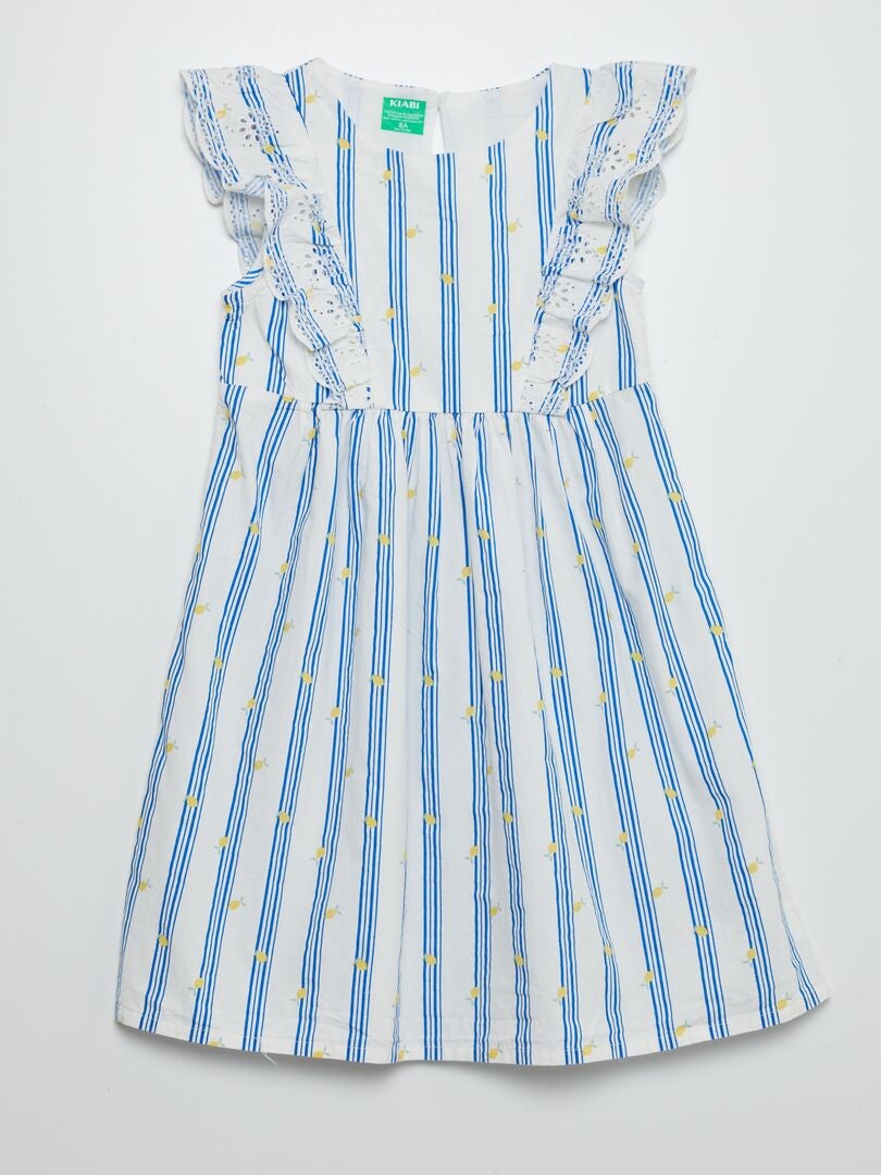 VESTIDO CON VOLANTES  AZUL