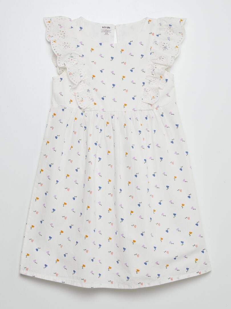 VESTIDO CON VOLANTES  BLANCO