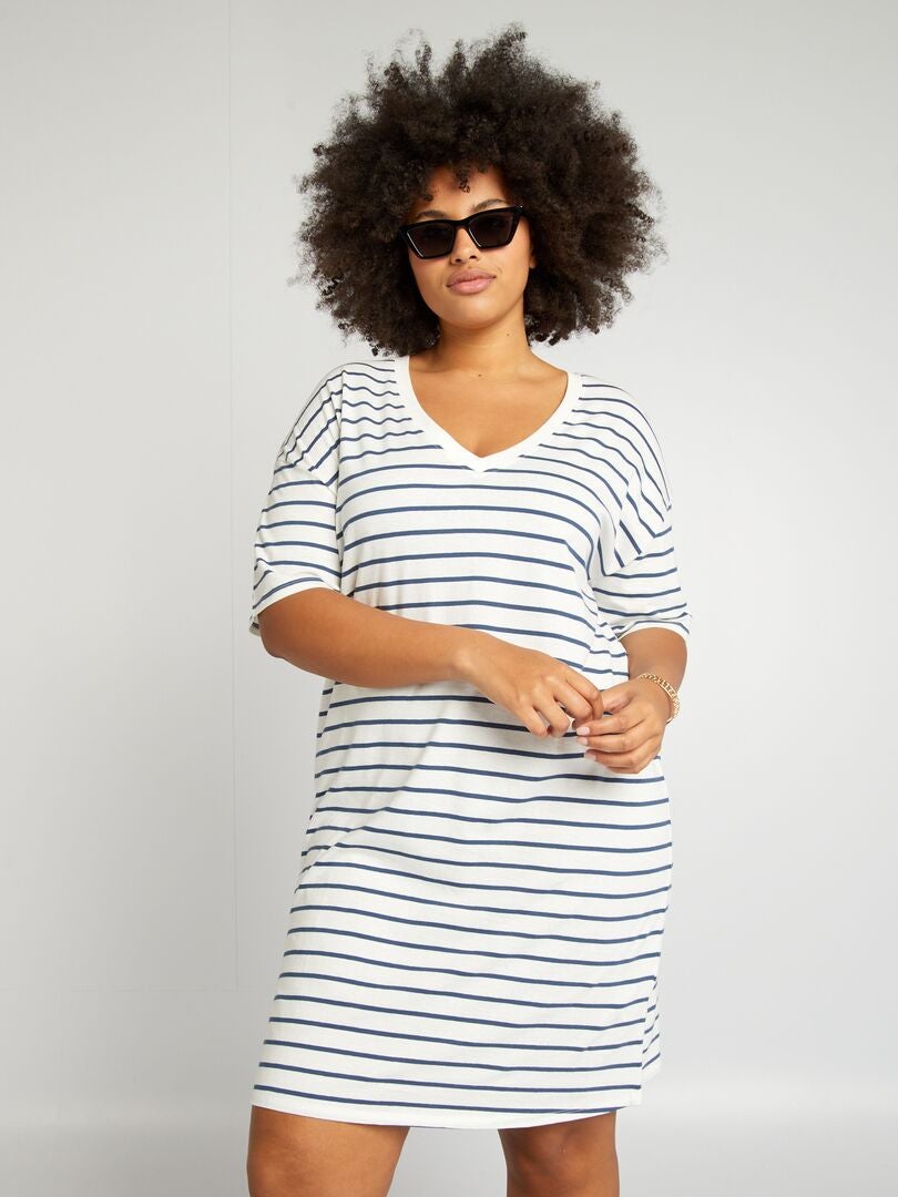 VESTIDO TIPO CAMISETA ANCHO  BLANCO