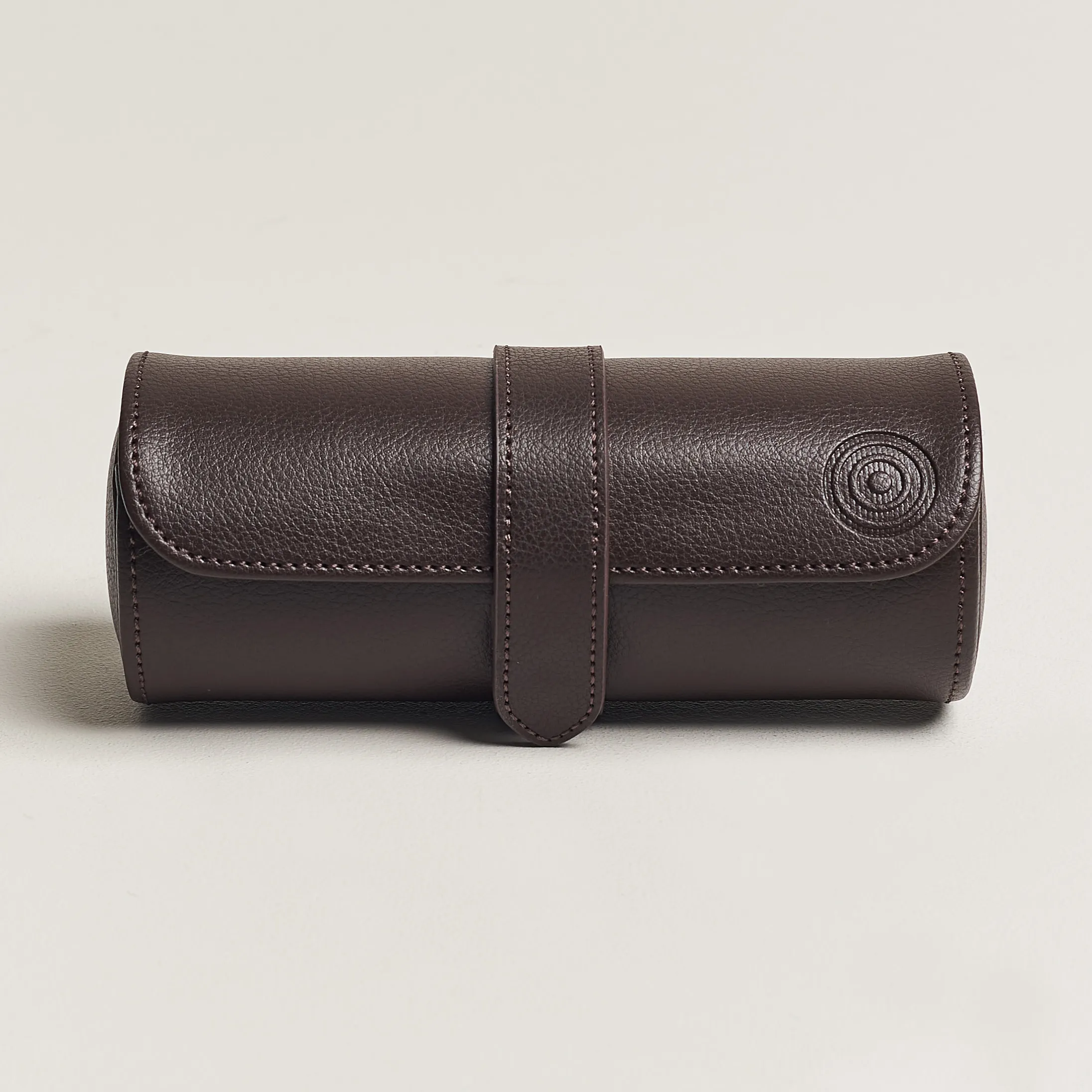 WOLF WM Brown Triple Watch Roll Tweed Brown