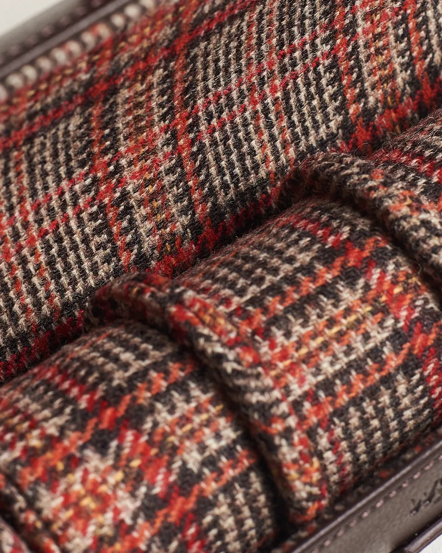 WOLF WM Brown Triple Watch Roll Tweed Brown