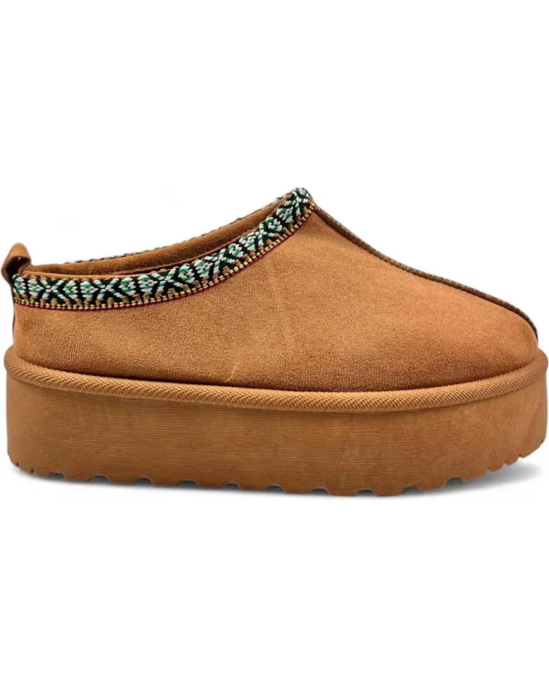 Zuecos TIMBOS  de Mujer BABUCHA PLATAFORMA DE MUJER CAMEL 130888  MARRóN