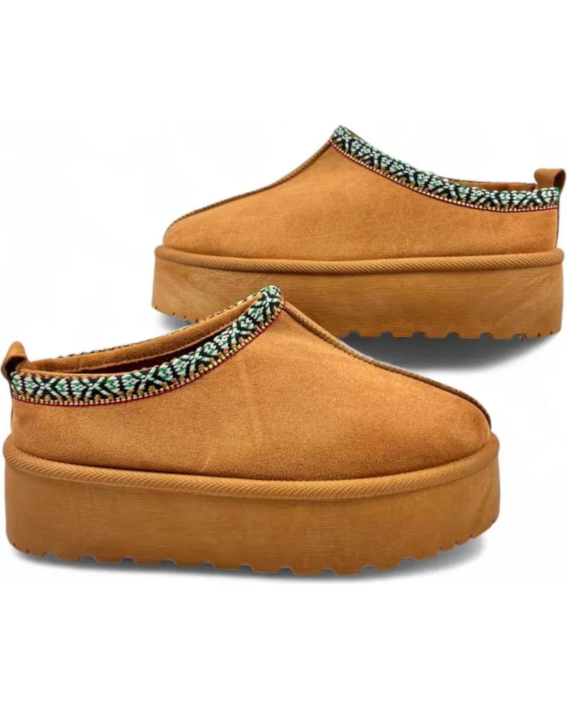 Zuecos TIMBOS  de Mujer BABUCHA PLATAFORMA DE MUJER CAMEL 130888  MARRóN