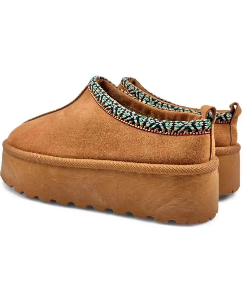 Zuecos TIMBOS  de Mujer BABUCHA PLATAFORMA DE MUJER CAMEL 130888  MARRóN